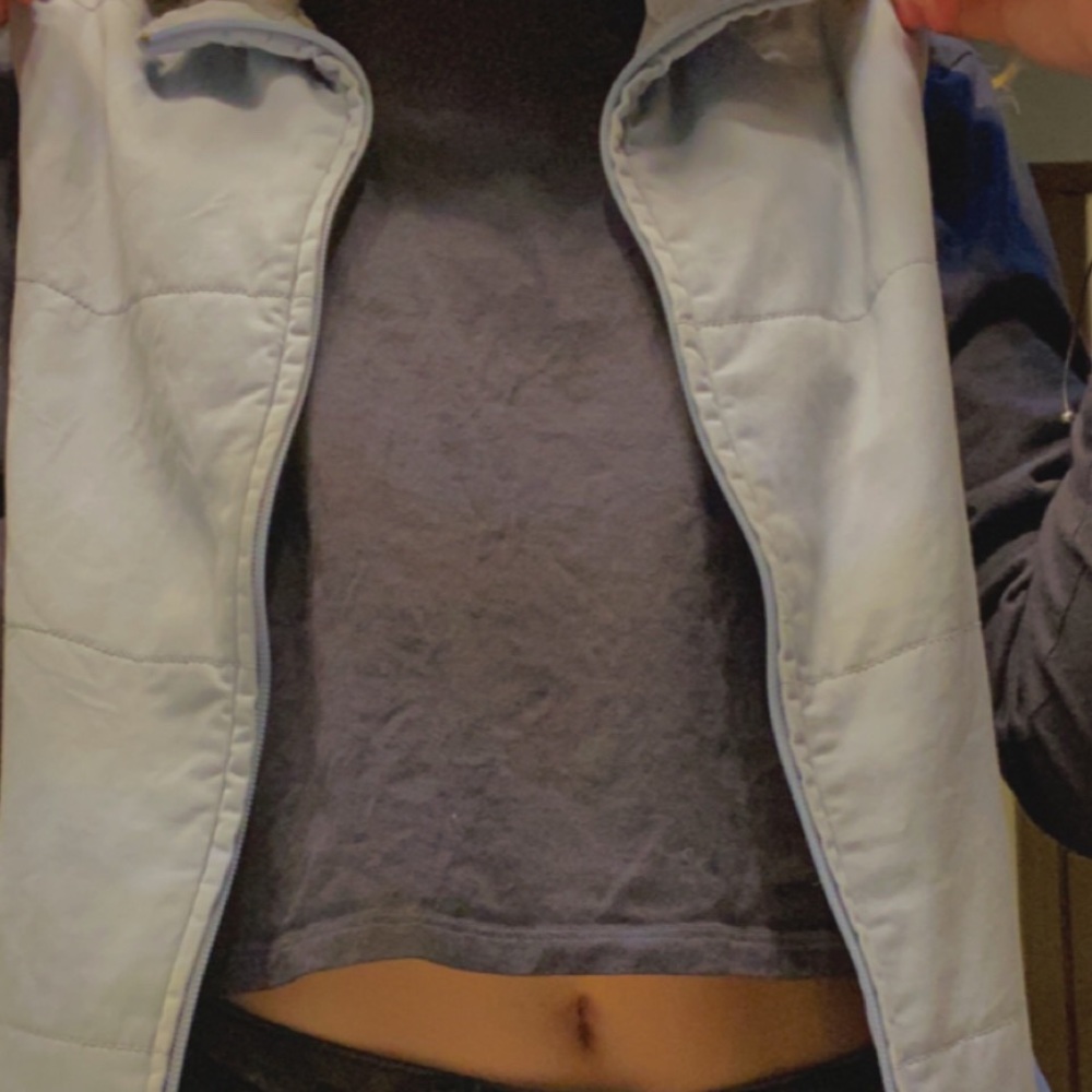 Light blue puffer cardigan